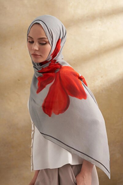 ARMANDA Silver Cotton Modal Shawl 3382