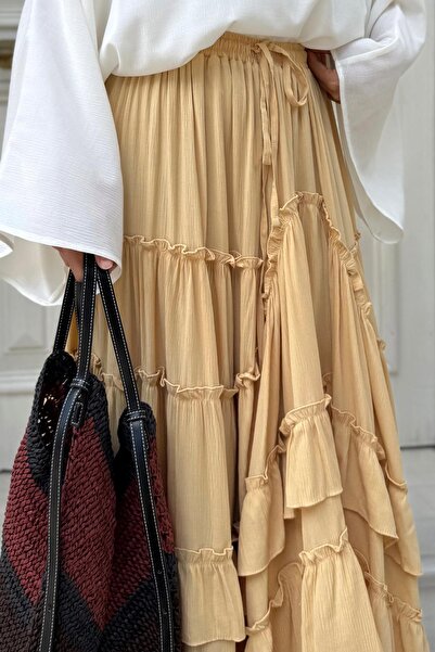 Moca Regina Asymmetrical Skirt Yellow