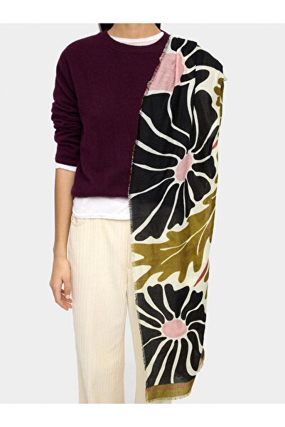 PARFOIS Yünlü Çiçek Desenli Şal