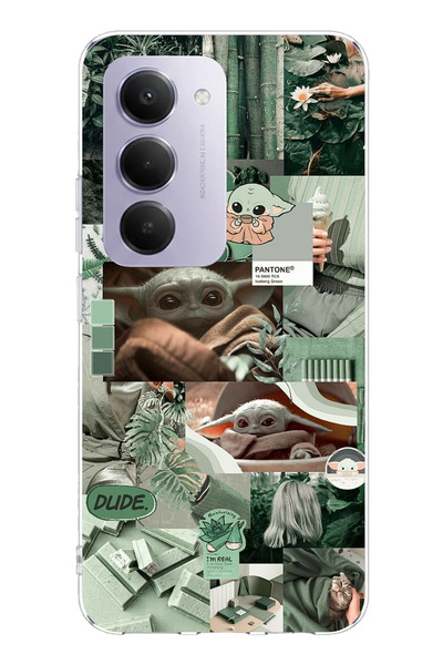 TechTree حافظة سيليكون مطبوع متوافقة مع هاتف Redmi 15 4G بتصميم يودا كولاج