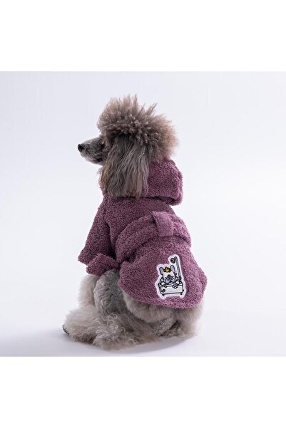 Pawstar Mor Pattaya Köpek Bornozu-Köpek Kurulama Havlusu- Kedi Köpek Kıyafeti