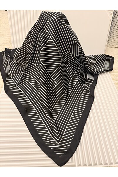 AKSESUARIM Colorful, Special Patterned 70X70 Size Stylish Satin Scarf