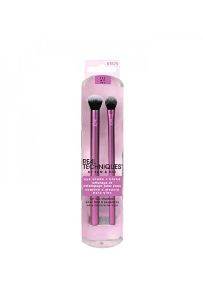 Beauty طقم فرش مكياج مكون من قطعتين: فرش ظلال العيون وفرش الدمج - بنفسجي/أسود/رمادي