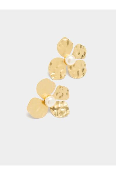 PARFOIS İnci Detaylı Çiçek Motifli Küpe