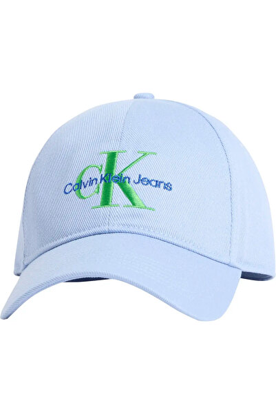 Calvin Klein قبعة رجالية زرقاء بشعار MONO مطرز