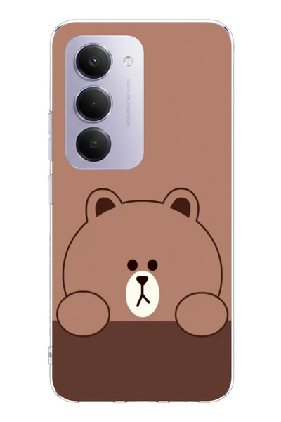 TechTree حافظة سيليكون مطبوع مصممة بتصميم الدب البني المتوافق مع هاتف Redmi 1...