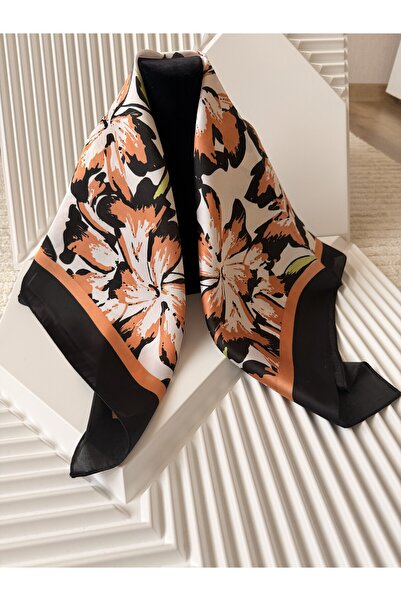 AKSESUARIM Colorful, Special Patterned 70X70 Size Stylish Satin Scarf