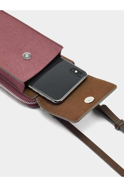 PARFOIS Deri Efektli Cep Telefonu Çantası