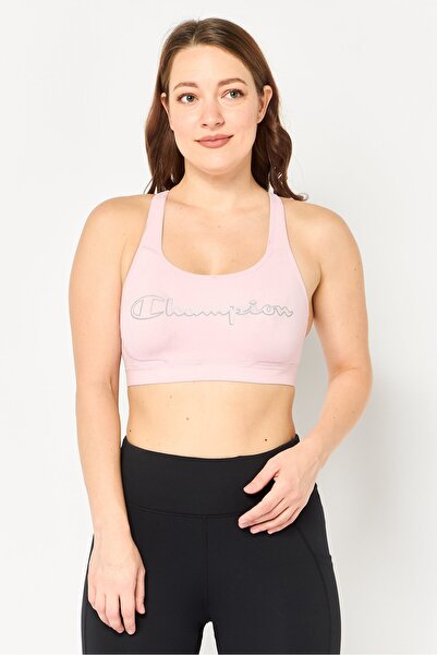 Champion Women Non Padded Brand Logo Training Sport Bra, Pink