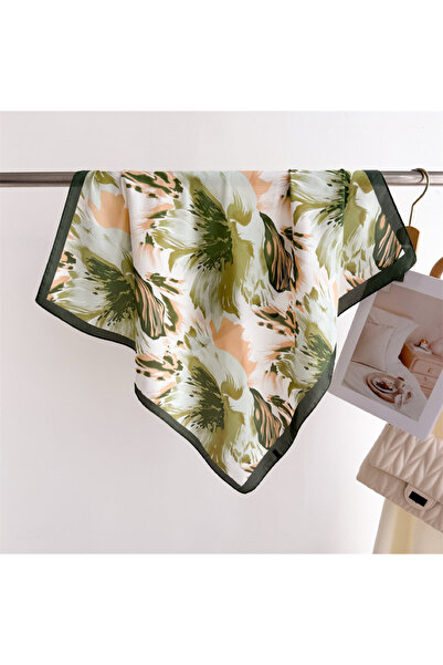 AKSESUARIM Colorful, Special Patterned 70X70 Size Stylish Satin Scarf