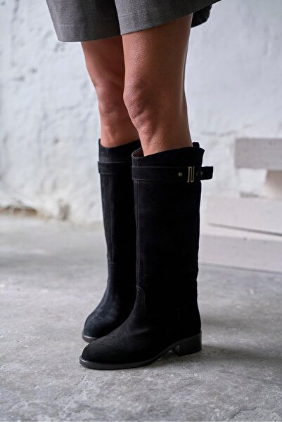 PELİN'İN AYAKKABILARI MODLİNG SİYAH SÜET ÇİZME