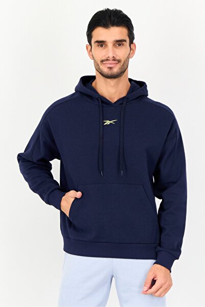 Reebok Men Sportswear Fit Long Sleeve Outdoor Hooded Sweatshirt, Navy