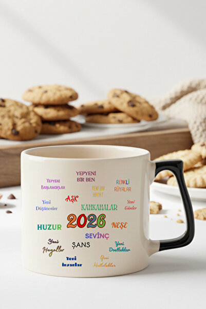 giftkonsept 2026 New Year's Positive Wishes Themed Year Printed Gift D Mug wi...