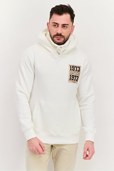 Pepe Jeans Men Brand Logo Long Sleeve Hoodies, White