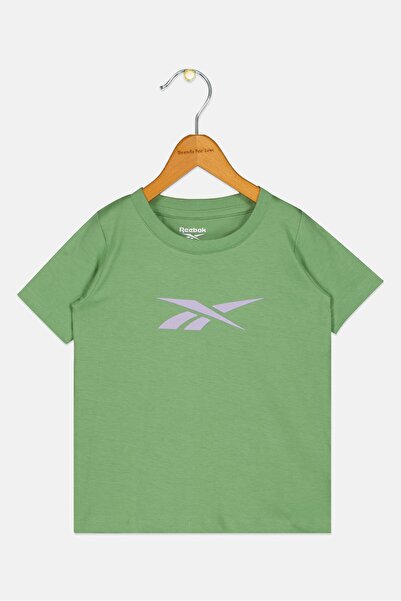 Reebok Toddlers Girl Crew Neck Short Sleeve Outdoor T-Shirt, Green