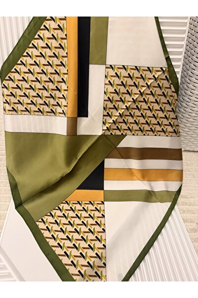 AKSESUARIM Colorful, Special Patterned 70X70 Size Stylish Satin Scarf