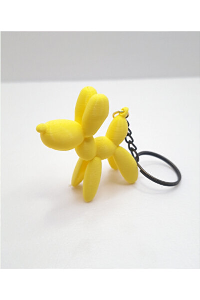 AtölyeMatris Balloon Dog Balloon Dog Keychain Yellow Color 5 X 5 cm 3D Printi...