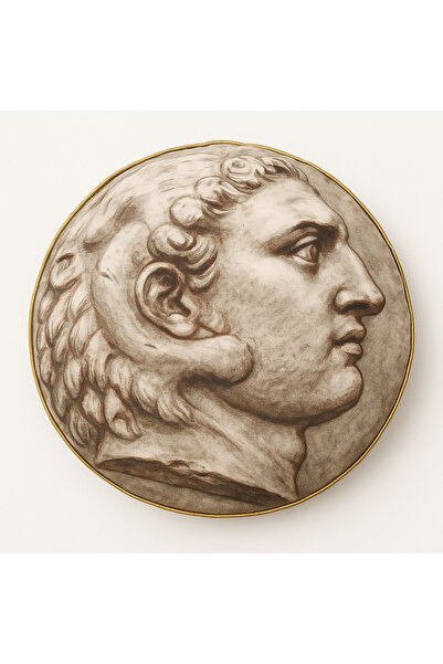 Alacastore Декоративна възглавница с ромска монета, покрита със злато