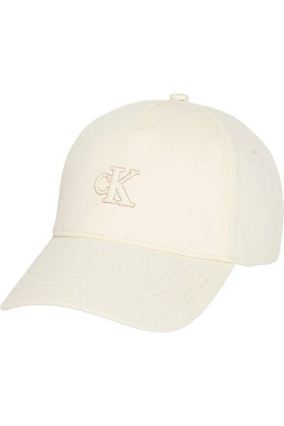 Calvin Klein MONOGRAM SHINE EMBROIDERY CAP Kadın Bej Şapka