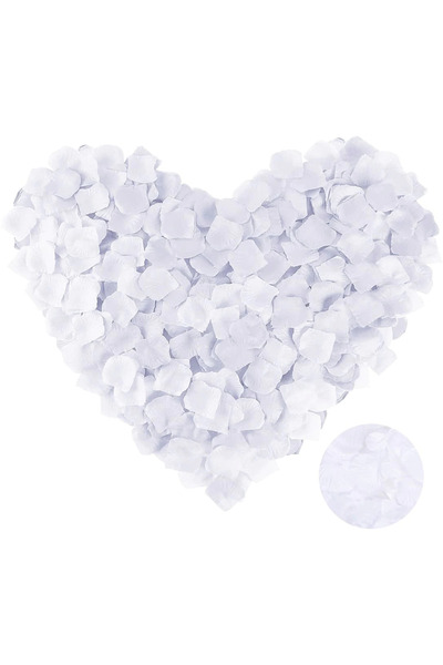 OSKA GLOBAL White Color Rose Petal Shaped Confetti 10 Packs 1000 Pieces