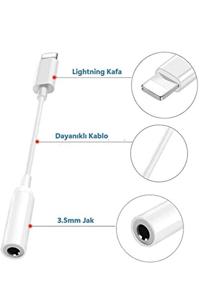 seyuse iPhone 7 8 X 11 12 13 14 Uyumlu Lightning To 3.5mm Aux Jack Kulaklık Ç...