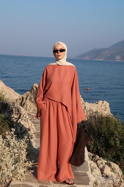 Moca بلوزة نسائية بلون التيراكوتا