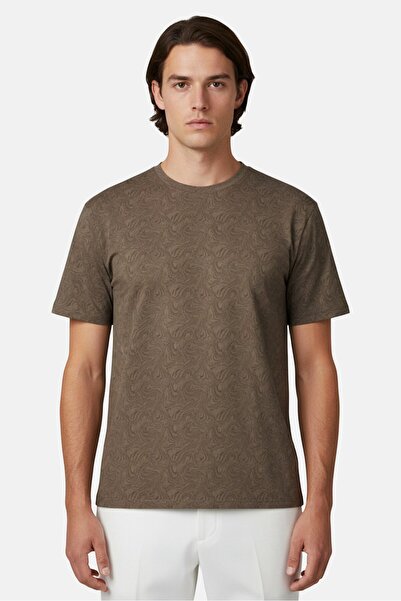 Core Elements Men Crew Neck Short Sleeve Graphic Print T-Shirt, Dark Olive