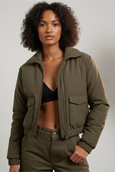 franky B Women's Bomber Short Puffer Jacket