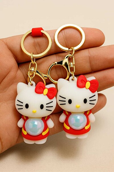 MYNAURA 1 Adet Işıklı Hello Kitty Figürlü Anahtarlık – Sevimli ve Koleksiyonl...