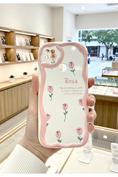 OVADA XIAOMI REDMI 9C Uyumlu Kamera Korumalı Dalga Kenarlı Gül Baskılı Silikon Kılıf