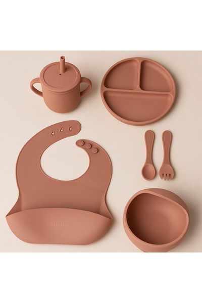 Little Leap طقم أدوات مائدة من السيليكون للأطفال.