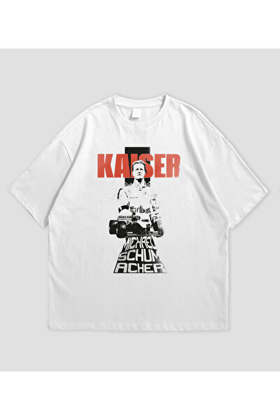 SVART WEAR تي شيرت مايكل شوماخر كايزر مطبوع قصة فضفاضة للجنسين