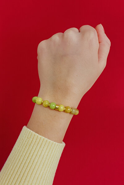 GiftPack سوار من الخرز الحجري الطبيعي من سيربنتين-ييم – صناعة يدوية