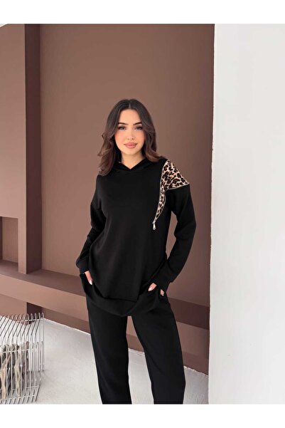 KaraAS Women's Modal Leopard Detailed Set