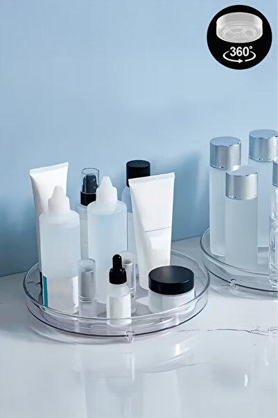 Mutfak Köşesi Lumora 360 Döner Makyaj Organizeri – Şeffaf Tezgah Üstü Kozmeti...