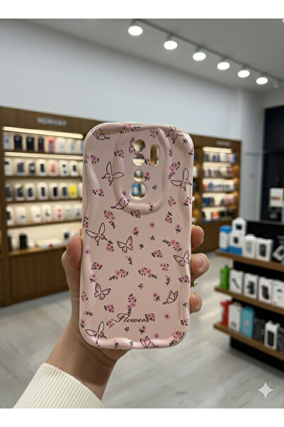 OVADA XIAOMI REDMI NOTE 8 PRO Uyumlu Kamera Korumalı Dalga Kenarlı Flowers Baskılı Silikon Kılıf