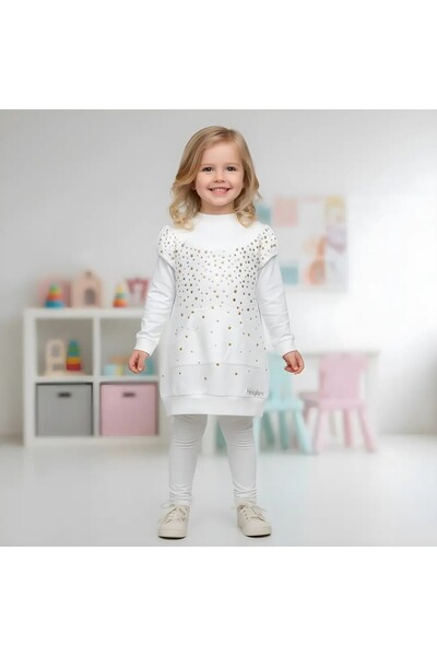 SeaBubbles Girl's Tunic Dress with Stones on the Front