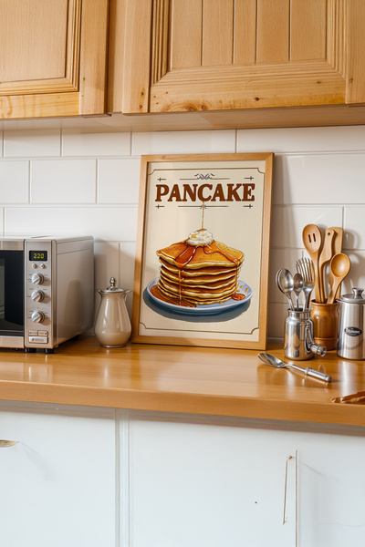 gxe.art Ζεστή ατμόσφαιρα κουζίνας |   Εικονογράφηση αφίσας με ξύλινο πλαίσιο ...