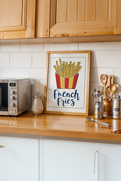 gxe.art Ζωγραφική αφίσας με θέμα τη γκουρμέ κουζίνα με ξύλινο πλαίσιο # 45