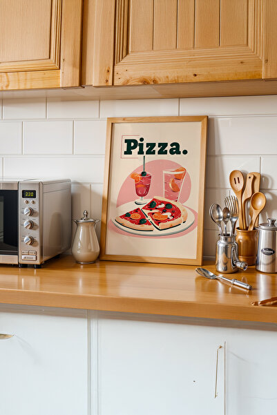 gxe.art Ζωγραφική αφίσας με θέμα τη γκουρμέ κουζίνα με ξύλινο πλαίσιο # 65