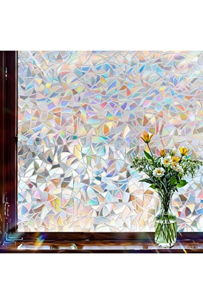 Linarun Folie autocolantă 3D pentru geamuri 90x200 cm, efect curcubeu, fără a...