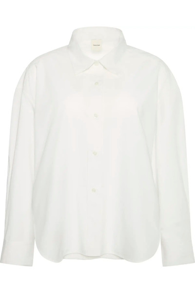 Calvin Klein Crisp Poplin Oversized D Cropped S Women's White Shirt