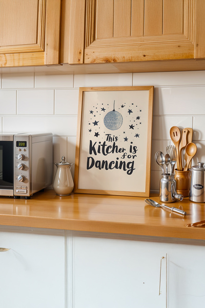 gxe.art Poster modern de bucătărie cu rama din lemn natural # 29