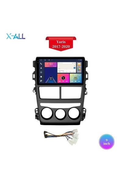 X-All Toyota Yaris 2017-2020 screen (manual air conditioning), TS10 processor, 8GB RAM, 128GB storage, CarPlay support, chip compatible
