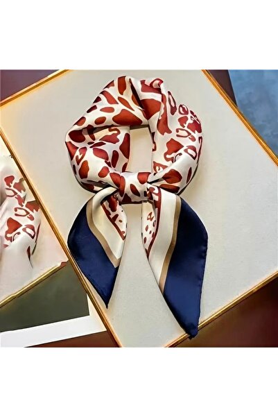 Accessories Hei Red Leopard Patterned Stylish Silk-Look Women's Accessory Scarf Foulard