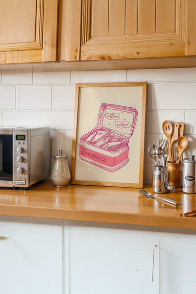 gxe.art Ζωγραφική αφίσας με θέμα τη γκουρμέ κουζίνα με ξύλινο πλαίσιο # 85