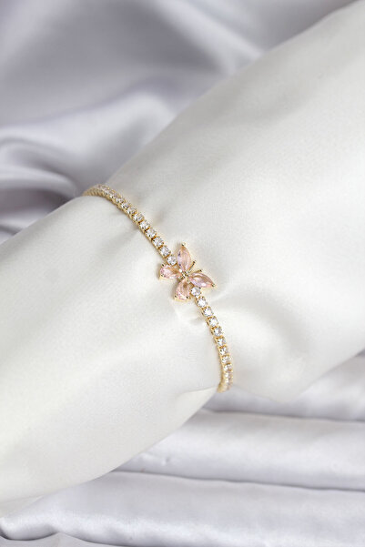 Epilons سوار نسائي من موديل زيركون ستون ذهبي اللون من النحاس - TJ-BB8102 ZENV...