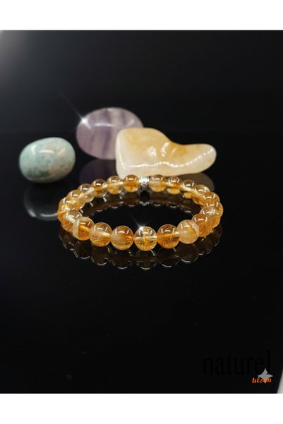 Naturel Tılsım Original Citrine Natural Stone Unisex Bracelet