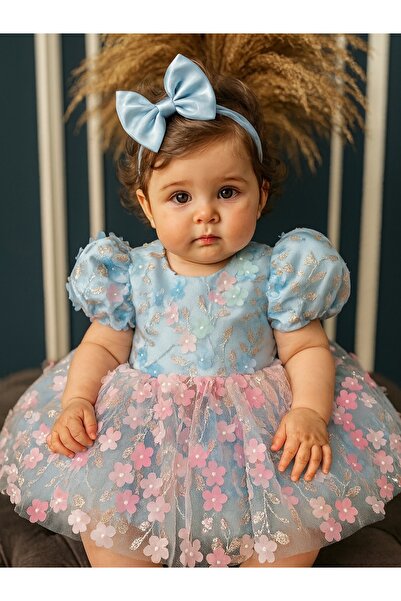 Dizaynbyasena Mavi bebek elbisesi