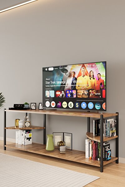 bodygym Rox 2 Raflı Tv Sehpası Raflı Tv Ünitesi Metal Kitaplıklı Televizyon S...